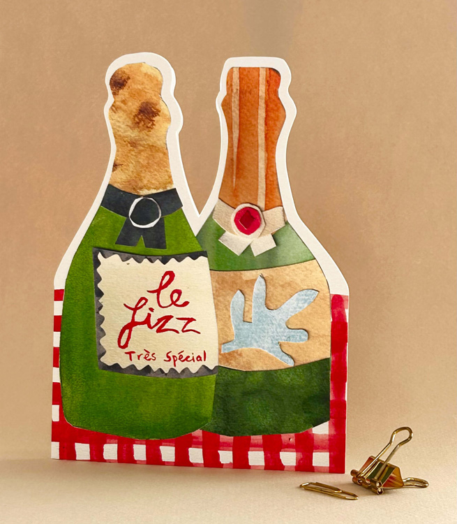Diecut Champagne Congratulations Card