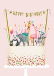 Kids Animal Cake Birthday Card