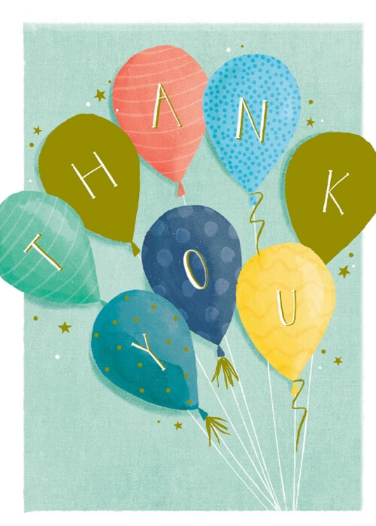Balloons Thank You Card