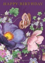 Purple Flowers Birthday Card