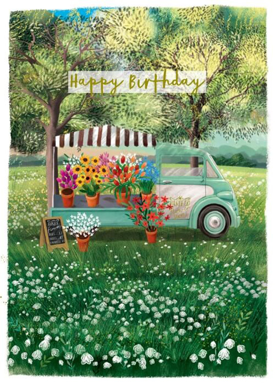 Flower Truck Birthday Card