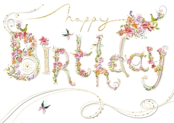 Text Pink Birthday Card