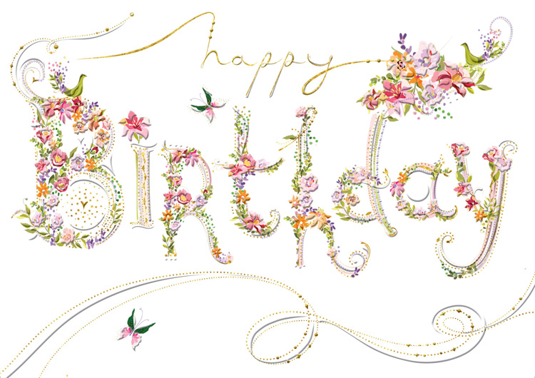 Text Pink Birthday Card