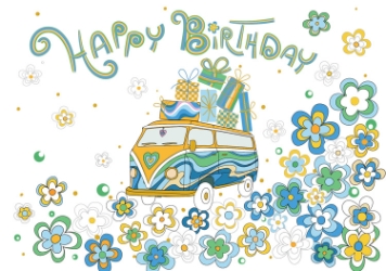 VW Bus Birthday Card