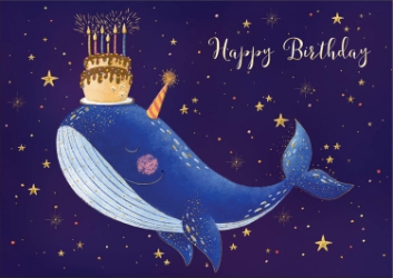 Whale Cake Birthday Card