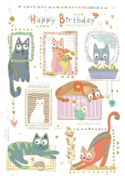Cat Portraits Birthday Card