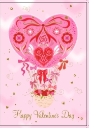Hot Air Balloon Valentines Day Card