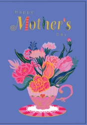 Cup Of Flowers Mothers Day Card