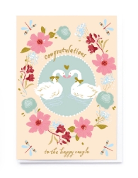 Swans Wedding Card