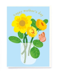 Flowers Glass Mothers Day Card