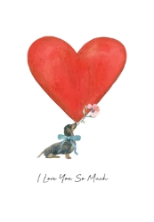 Dachshund Heart Love Card