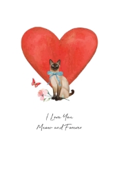 Meow Siamese Love Card