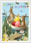 Egg Boat Easter Postcard