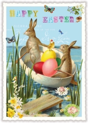 Egg Boat Easter Postcard