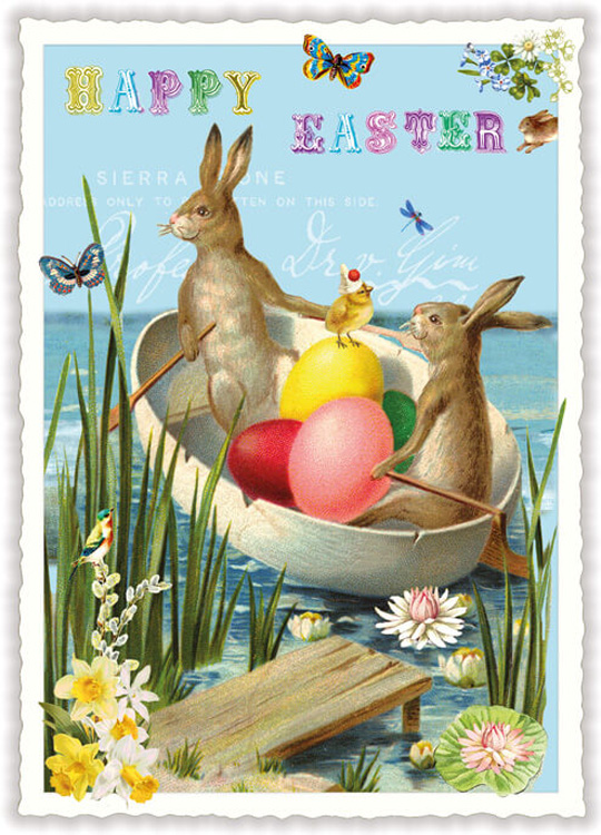 Egg Boat Easter Postcard