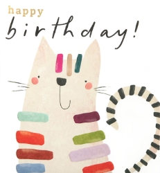 Striped Cat Birthday Card