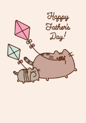 PUSHEEN Kites Fathers Day Card
