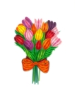 Tulips Quill Blank Card