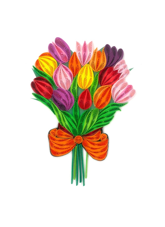 Tulips Quill Blank Card
