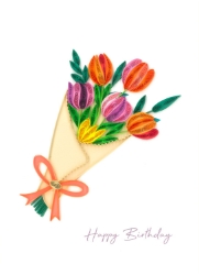 Tulips Quill Birthday Card