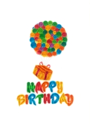Flying Gift Quill Birthday Card