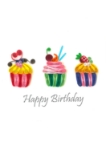 Cupcakes Quill Birthday Card