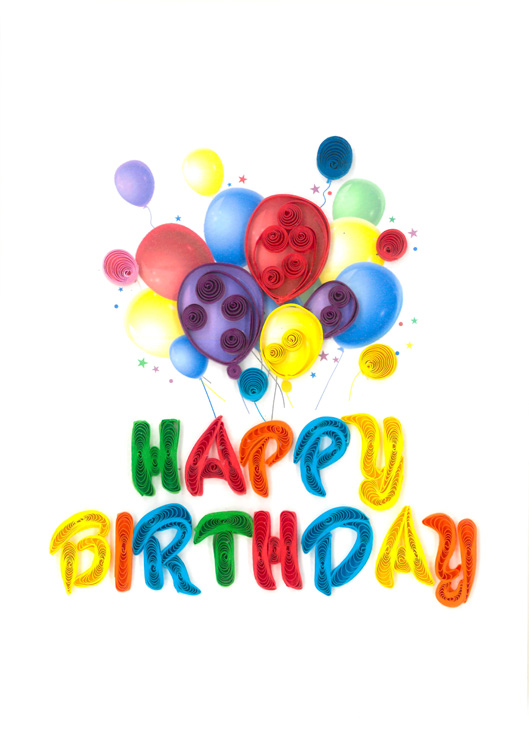 Balloons Quill Birthday Card