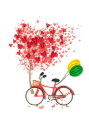 Bicycle Quill Love Card