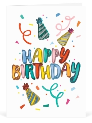 Party Hats Quill Birthday Card
