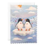 Penguin Hearts Love Card