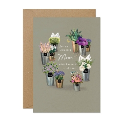Flower Buckets Mothers Day Card