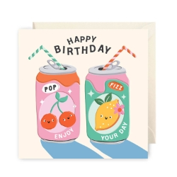 Soda Cans Birthday Card
