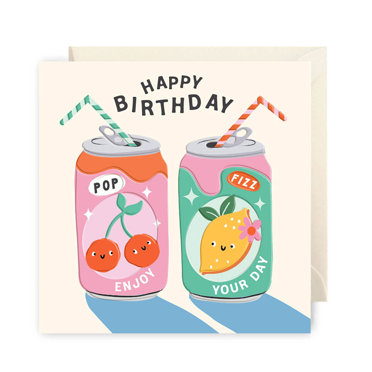Soda Cans Birthday Card