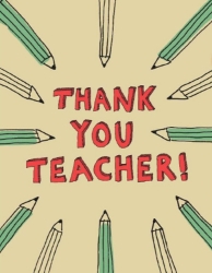 Teacher Pencils Thank You Card