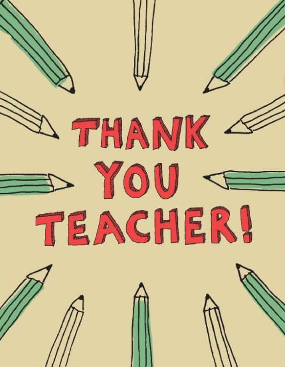 Teacher Pencils Thank You Card