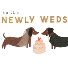 Newly Weds Dogs Wedding Card