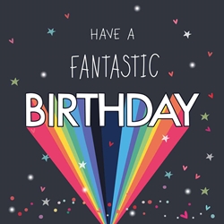 Fantastic Raindow Birthday Card 