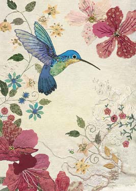 Azalea Hummingbird Blank Card 