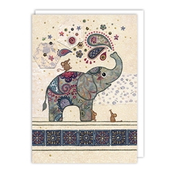 Elephant Splash Blank Card 