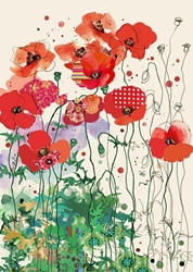 Red Poppies Blank Card 