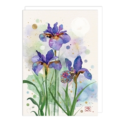 Purple Irises Blank Card 