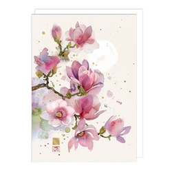 Pink Magnolia Blank Card 