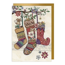 Mice in Stockings Christmas Card Christmas