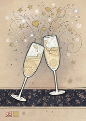 Champagne Glasses Blank Card 
