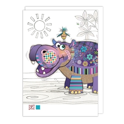 Holly Hippo Blank Card 