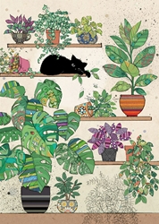 Cat Plants Blank Card 