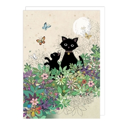 Butterflies & Cats Blank Card 