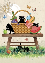 Picnic Kitties Blank Card