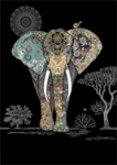 Decorative Elephant Blank Card 
