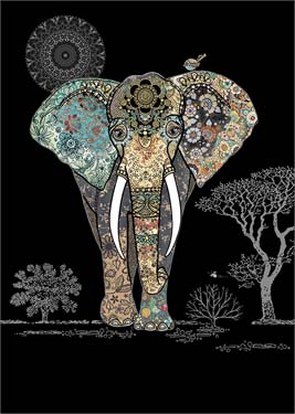 Decorative Elephant Blank Card 